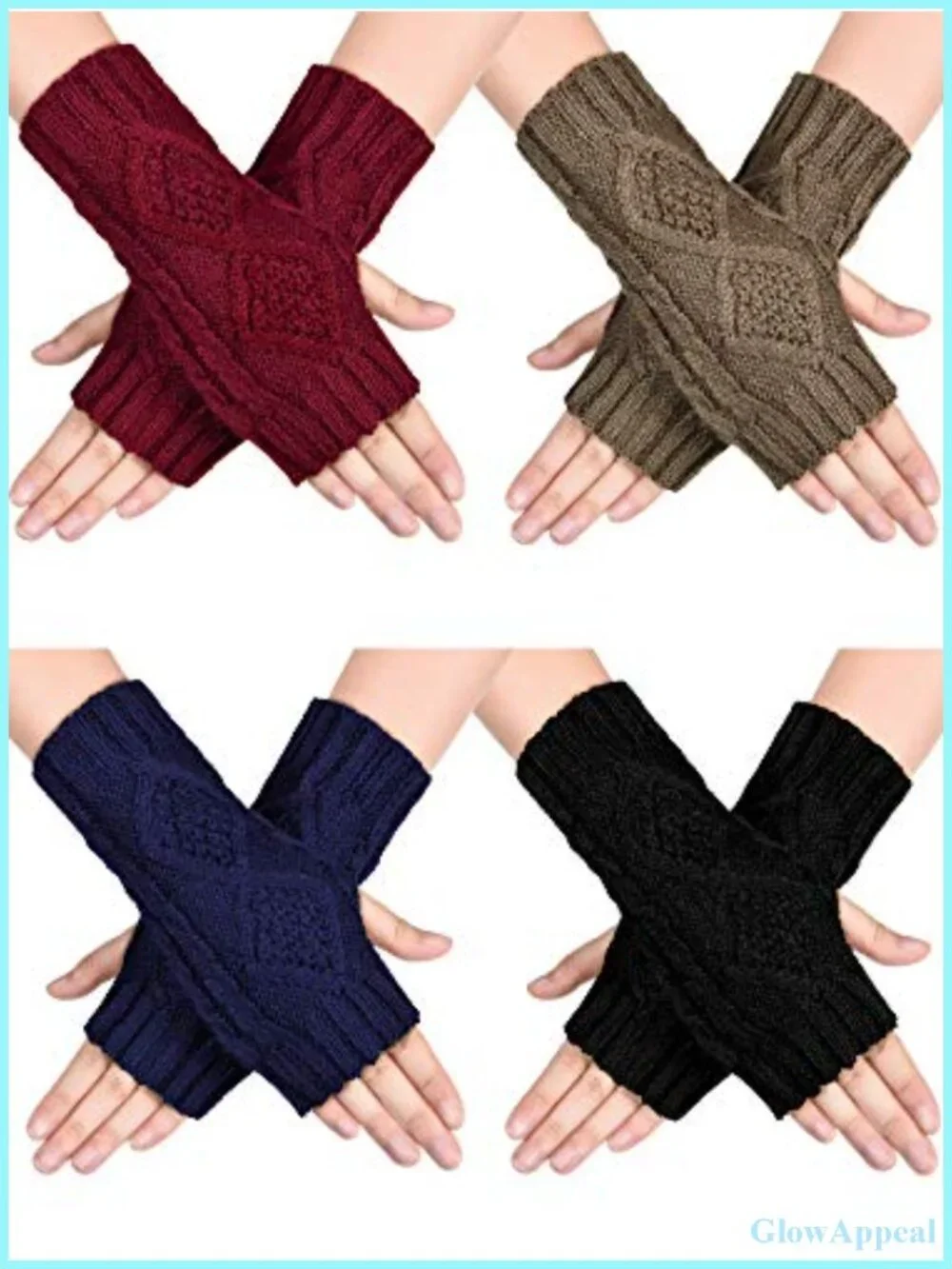 Fingerless Gloves for Women with Thumb Hole - Cozy Knit Half Finger Gloves for
